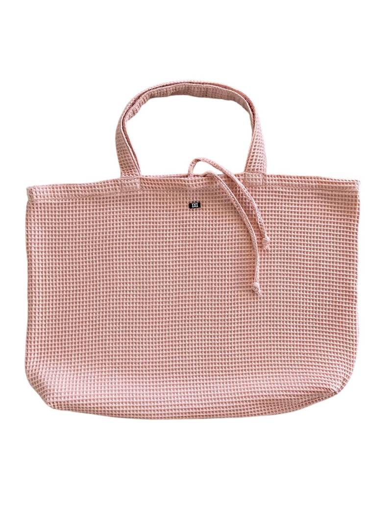 xxl Beach Bag Strandtasche Badetasche Shopper Waffelpiqué Lachs Salmon in Vielen Verschiedenen Farben Wabenstoff Personalisierbar Bestickung von nardoniKIDS