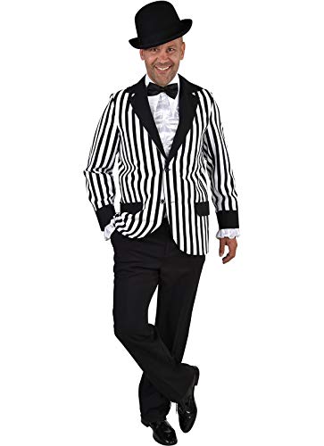 M207220-XL schwarz-weiß Herren Streifen Sakko Charleston Jacke Gr.XL von narrenkiste