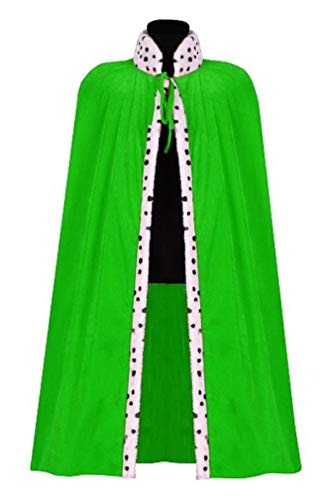 O7539-54-58 grün Damen Herren Frosch Froschkönig Königsmantel Prinzen Cape ca.110 cm lang Gr.54-58 Einheitsgröße von narrenkiste