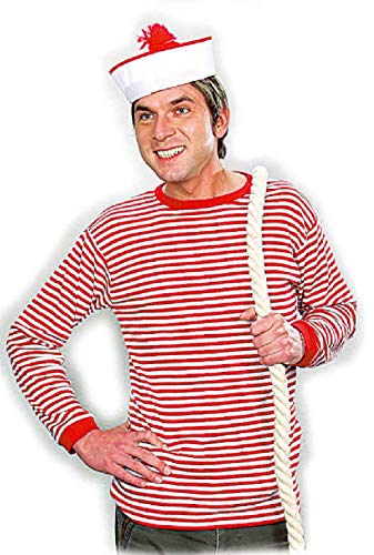 O814-L rot-weiß Herren Langarm Streifen Ringelshirt Matrosenhemd Gr.L O814-L rot-weiß Herren Langarm Streifen Ringelshirt Matrosenhemd Gr.L von narrenkiste