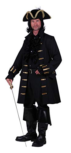 T1860-0100-L schwarz Herren Piraten Jacke lang Barock Mantel Gr.L von narrenkiste