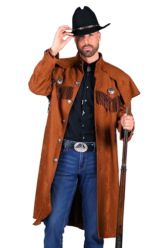 T3622-1300-XXL braun Herren Cowboy Mantel Trapper Jacke Gr.XXL=60 von narrenkiste
