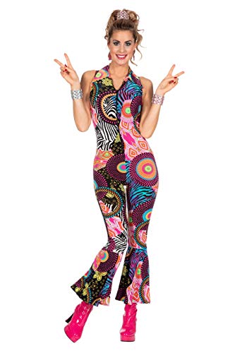 narrenkiste L3201720-40 Damen Hippie Overall-Catsuit-Kostüm Gr.40 von narrenkiste