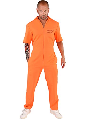 narrenkiste M219257-XS-S orange Herren Prisoner-Gauner Kostüm Overall Gr.XS-S=46-48 von narrenkiste