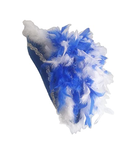 narrenkiste N13-57-58 blau mit Silberborte und blau-weißer Boa Kinder-Damen Funkenhut Gr.57-58 von narrenkiste