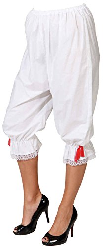 narrenkiste O40008-50-52 Damen weiß Schlafhose Rüschenhose Gr.50-52 von narrenkiste