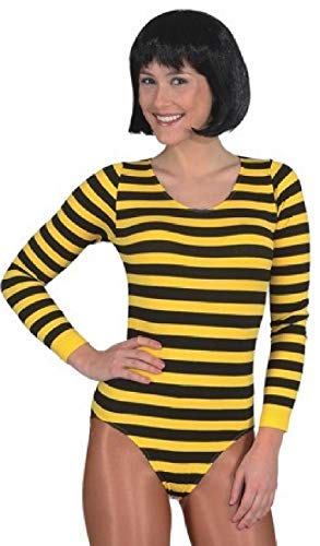 narrenkiste O40092-L-XL schwarz-gelb gestreift Damen Langarm Body Biene von narrenkiste