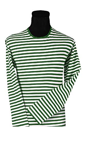 narrenkiste T2594-0302-3XL grün-weiß Damen-Herren Langarm Streifenpulli Clownshirt Gr.3XL von narrenkiste