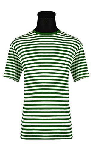 narrenkiste T2595-0302-3XL grün-weiß Damen-Herren Kurzarm Streifenpulli Clownhemd Gr.3XL von narrenkiste