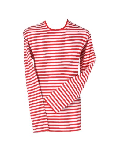 narrenkiste T3668-0502-116 rot-weiß Kinder Junge Mädchen Langarm Ringelpulli Matrosenshirt Gr.116 von narrenkiste