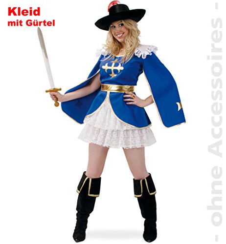 Musketier Frau Aramea Damen Kleid mit Gürtel Gr 46 von narrenwelt