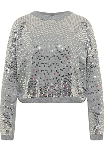 nascita Damen Strickpullover 11119498-NA03, Grau Silber, M/L von nascita