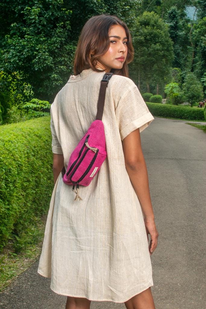 Handgemachte Hanf Cross Body Bag, Verstellbare Gürteltasche, Festival Hip Boho Bauchtasche Für Reisen, Bum Schultertasche, Gürteltasche von nasoamericas