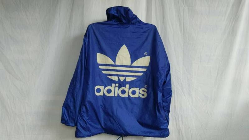 Selten Vintage Adidas Dreiblatt Spellout Großes Logo Jacke Zipper Hoodies Große von nassirvintage75