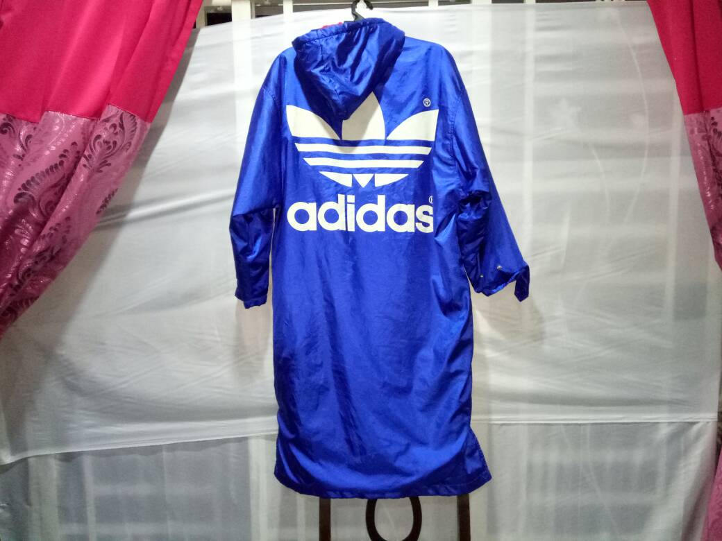 Vintage Adidas Dreiblatt Spellout Big Logo Hoodies Jacke Knopf Swag Hip Hop Streetwear von nassirvintage75