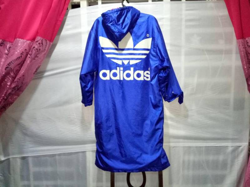 Vintage Adidas Dreiblatt Spellout Big Logo Hoodies Jacke Knopf Swag Hip Hop Streetwear von nassirvintage75