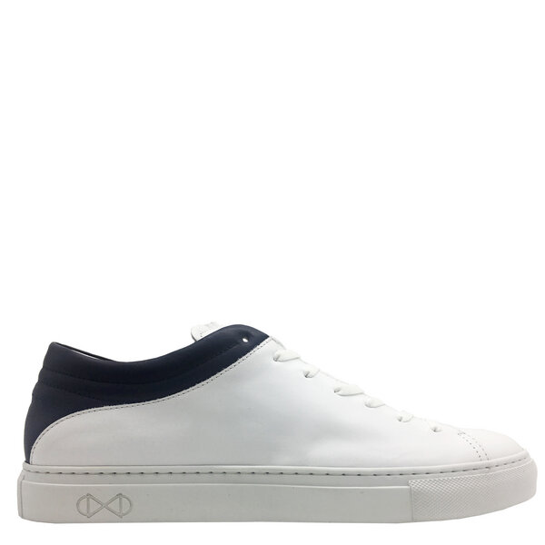 Sneaker aus Leder "nat-2 Sleek Low white navy" in weiß und blau von nat-2