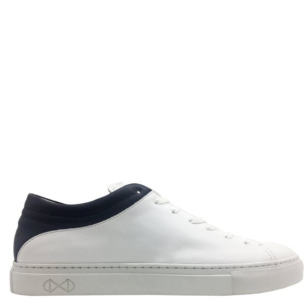 Sneaker aus Leder "nat-2 Sleek Low white navy" in weiß und blau von nat-2