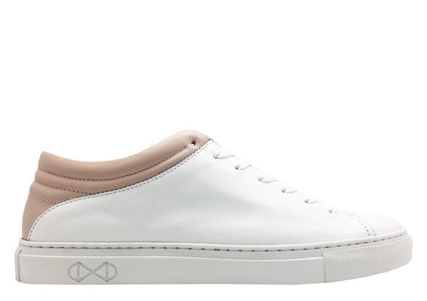 Sneaker aus Leder "nat-2 Sleek Low white rose" in weiß und rosa von nat-2