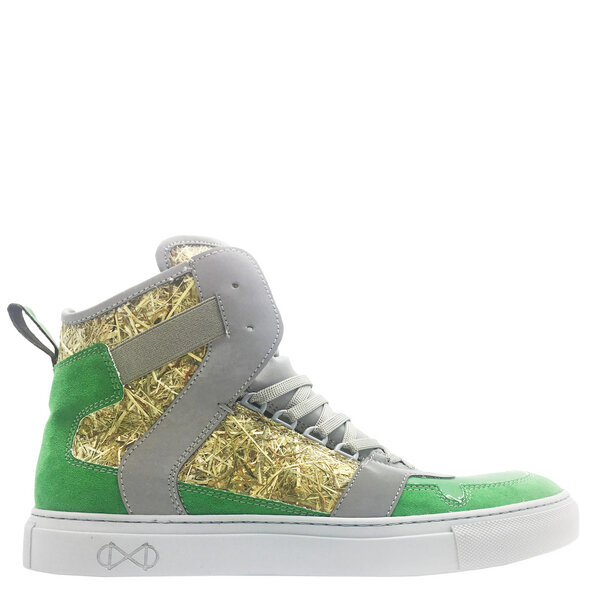 veganer hoher Sneaker aus Bio-Materialien "nat-2 Almwiese" grün von nat-2