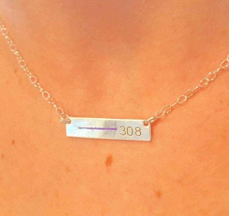 Dünne Blaue Linie Personalisierte Bar Halskette, Feuerwehrmann, Polizei Frau Strafverfolgung Abzeichen-Nummer, Blau Lebt Materie von natashaaloha