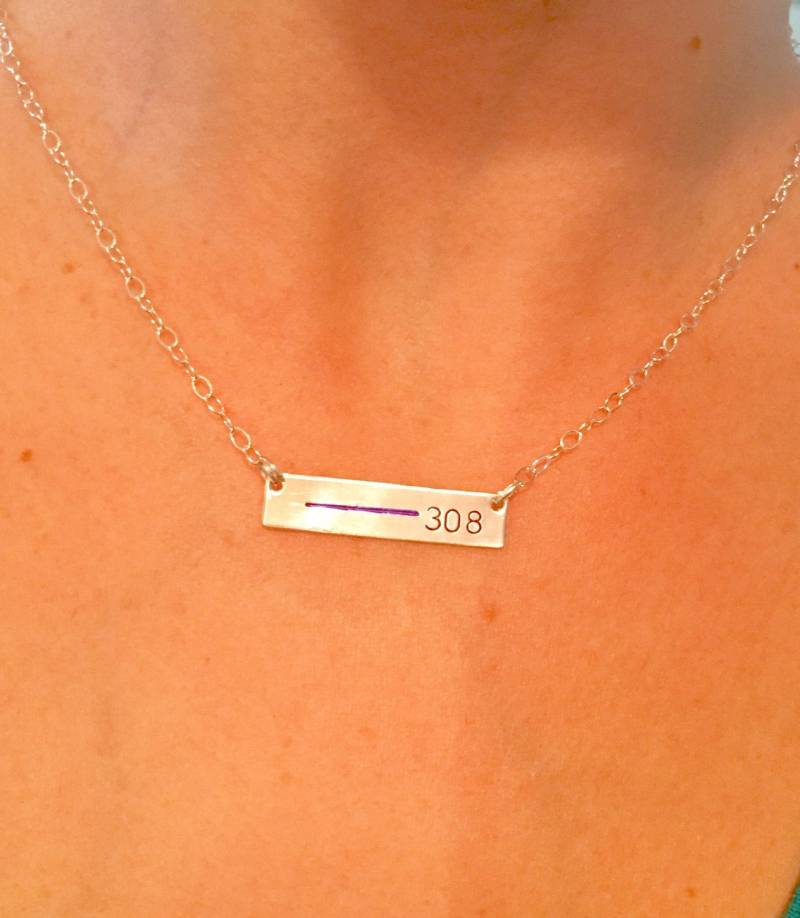 Dünne Blaue Linie Personalisierte Bar Halskette, Feuerwehrmann, Polizei Frau Strafverfolgung Abzeichen-Nummer, Blau Lebt Materie von natashaaloha