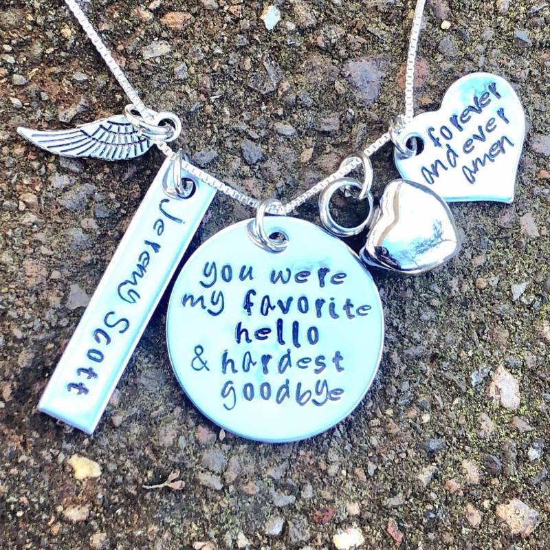 You Were My Favorite Hello & Hardest Goodbye, Urnen Kette, Personalisierter Urnenschmuck, Erinnerungsgeschenke, Verlust Geliebter Menschen von natashaaloha