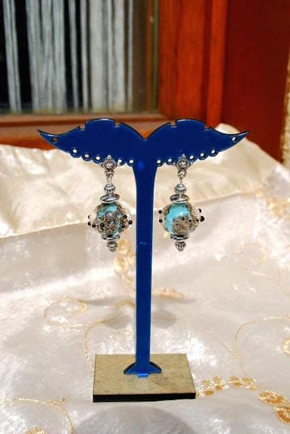 Bo Blaue Glasperlen Mit Goldkörnern von nathyreme