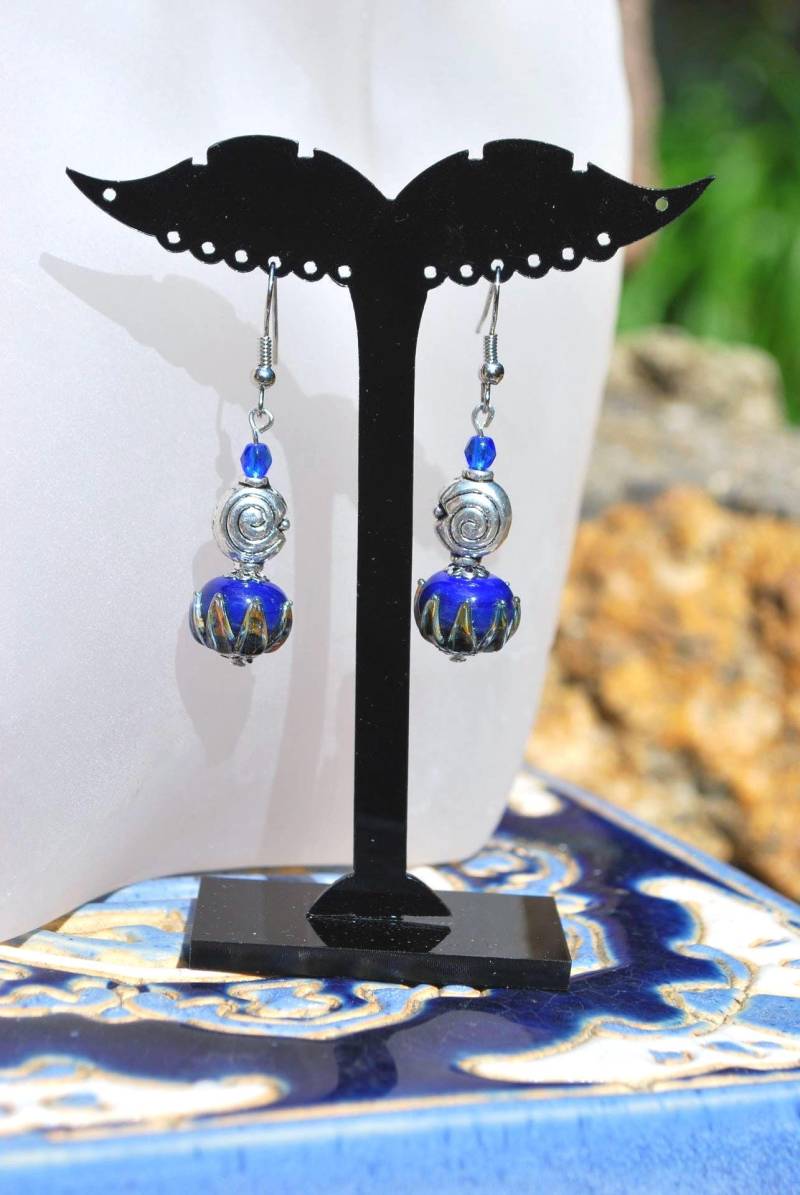 Ohrringe „Blaue Seerose" von nathyreme