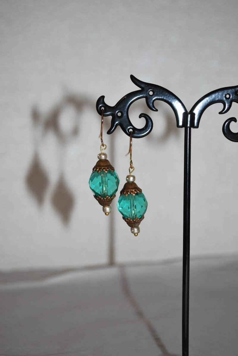 Retro-Ohrringe Grün Und Bronze von nathyreme