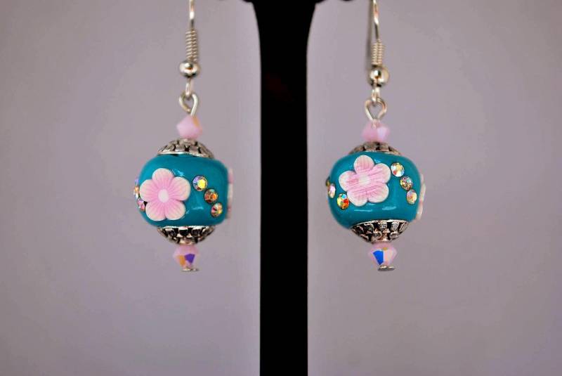 Türkis - Und Rosafarbene Ohrringe von nathyreme