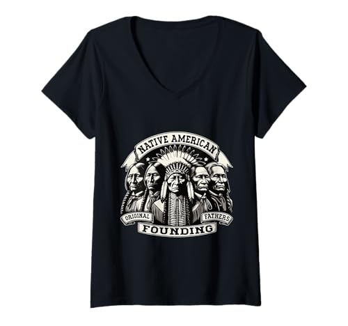 Damen Indianer Die ursprünglichen Gründerväter T-Shirt mit V-Ausschnitt Damen Indianer Die ursprünglichen Gründerväter T-Shirt mit V-Ausschnitt von native american founding fathers