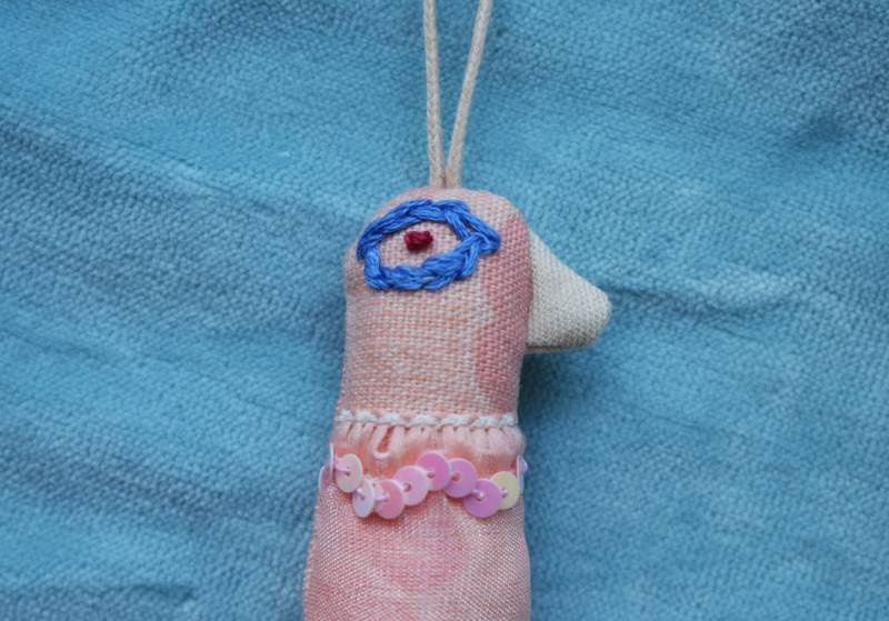 Rosa Vogel Tasche Charm von natkaworkshop