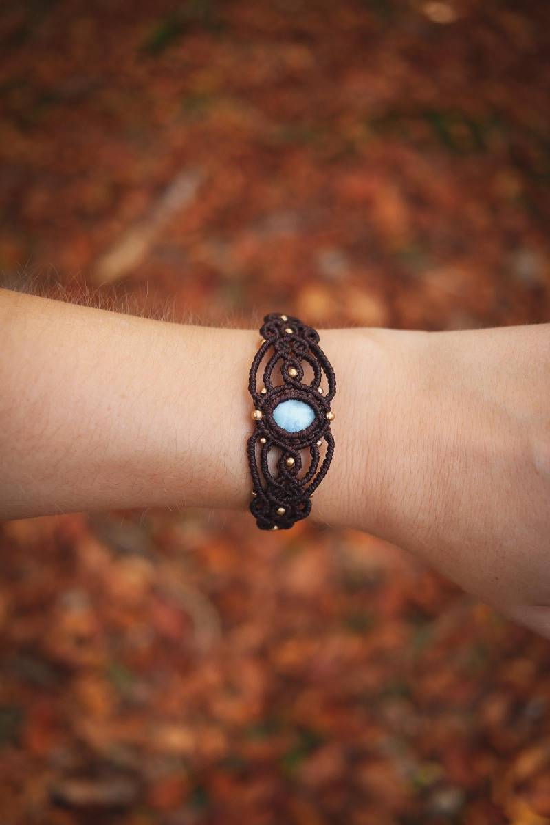 Edles Larimar Makramee Armband | Geflochtenes Mit Edelstein Boho Heilstein Schmuck Edles Larimar Makramee Armband | Geflochtenes Mit Edelstein Boho Heilstein Schmuck von nattynaturalcreation