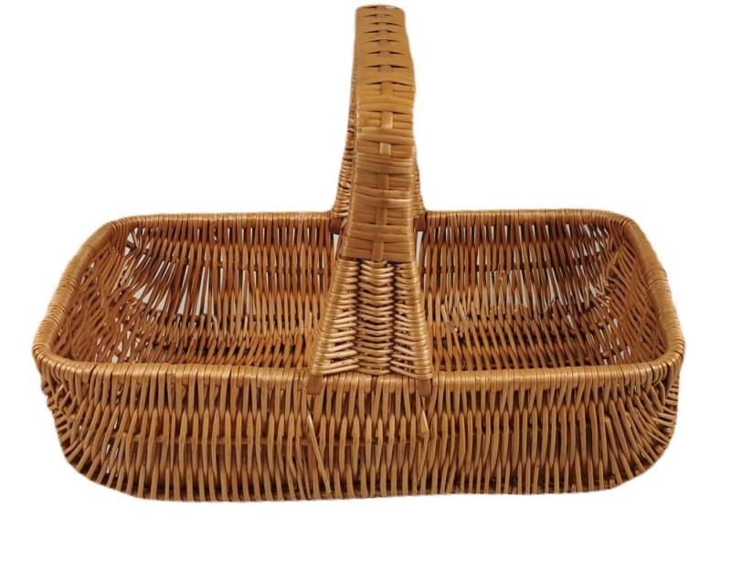 natuleo by pokuc Flaschenkorb Tablett aus Weide mit Henkel Braun rechteckig 48x30x32 cm von natuleo by pokuc