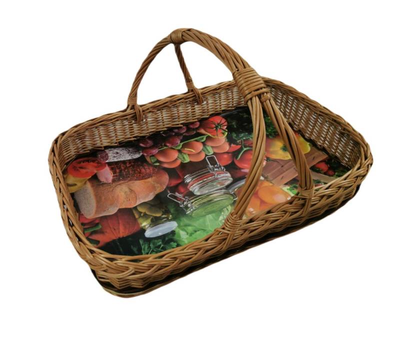 natuleo by pokuc Flaschenkorb Weidentablett mit Querstange 50x35x29 cm Rechteckig Braun von natuleo by pokuc