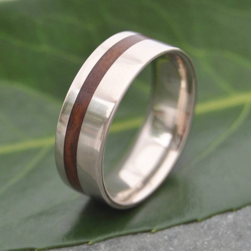 Tagundnachtgleiche Nacascolo Holzring Comfort Fit 14K Recycling-Weißgold Ehering Tagundnachtgleiche Nacascolo Holzring Comfort Fit 14K Recycling-Weißgold Ehering von naturalezanica