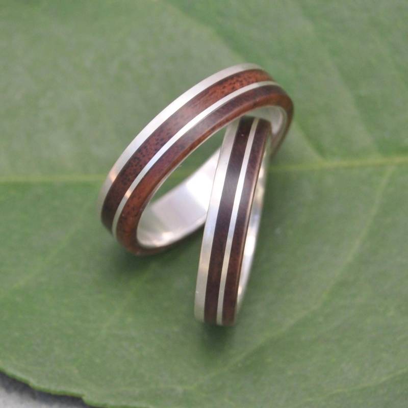 Un Lado Asi Nacascolo Holz Ring, Sterling Gold Inlay Ehering, Silber Ehering Un Lado Asi Nacascolo Holz Ring, Sterling Gold Inlay Ehering, Silber Ehering von naturalezanica