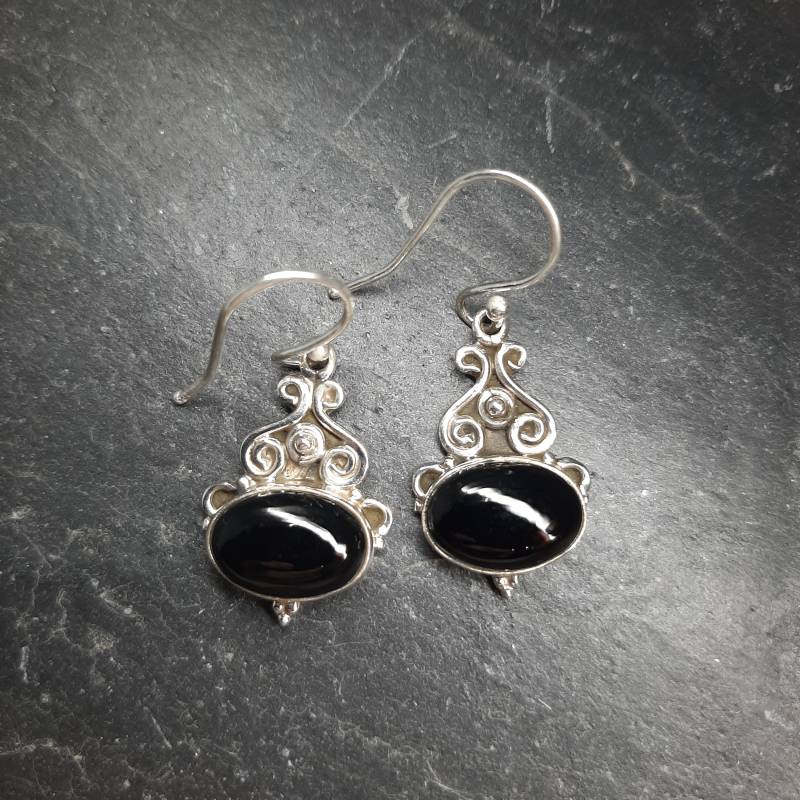Bezaubernde Ohrhänger Onyx Gefasst in 925Er Silber von naturalmysticsu