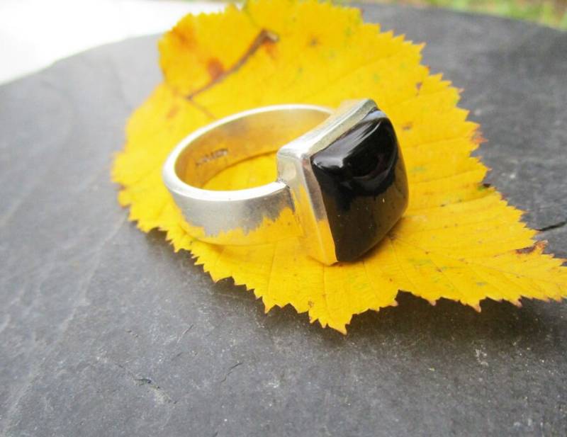 Edler Onyxring Gefasst in 925Er Silber von naturalmysticsu