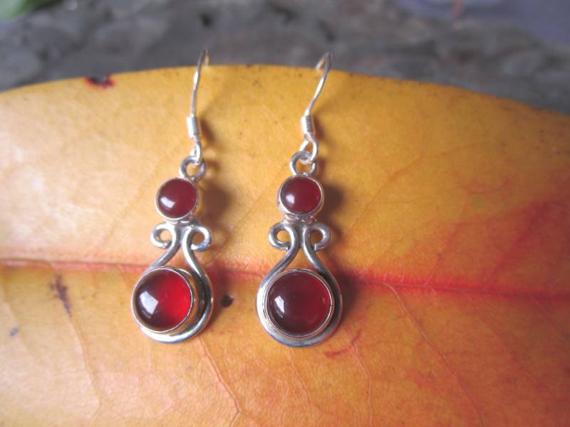 Elegantekarneol Ohrhänger Mit Hübsch Verzierter Einfassung Aus 925Er Silber von naturalmysticsu