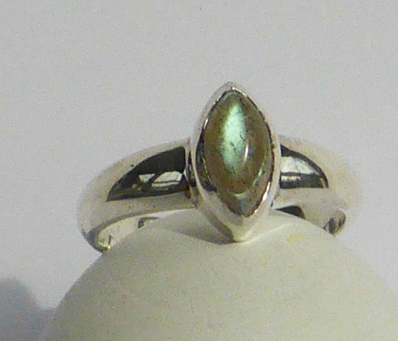 Eleganter Labradorit Ring, Silber, Spitzovaler Labradoritgr.62 von naturalmysticsu