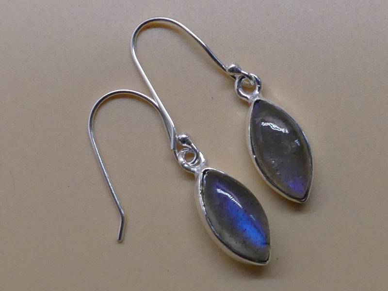 Labradorit 925 Silber Hängeohrringe von naturalmysticsu