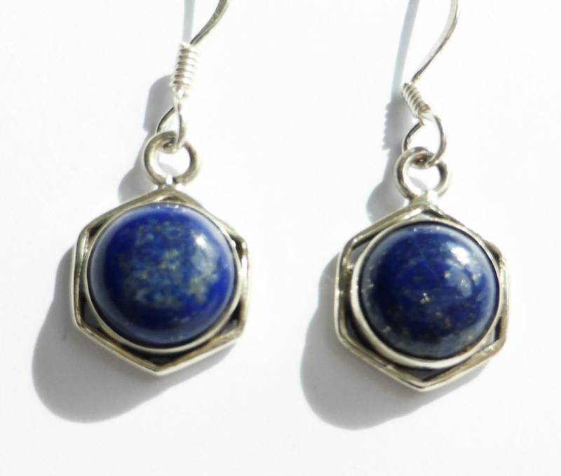 Lapislazuli Ohrhänger Aus 925Ersilber Mit Lapis Lazuli Rund von naturalmysticsu