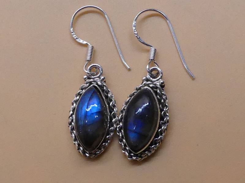 Schillernde Labradorit 925 Silber Hängeohrringe von naturalmysticsu