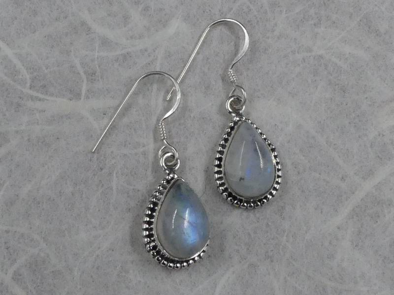 Schillernde Mondstein 925 Silber Hängeohrringe von naturalmysticsu