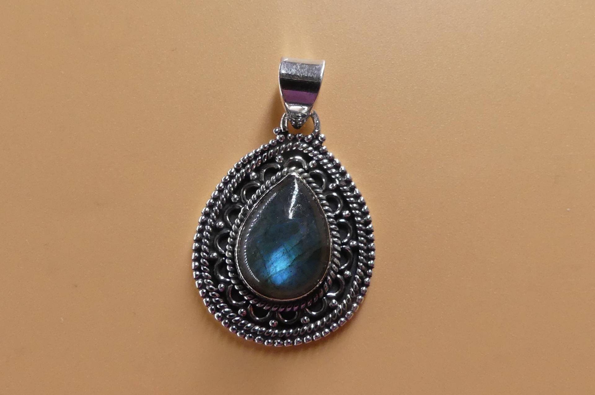 Schillernder Labradorit 925 Silber Kettenanhänger von naturalmysticsu