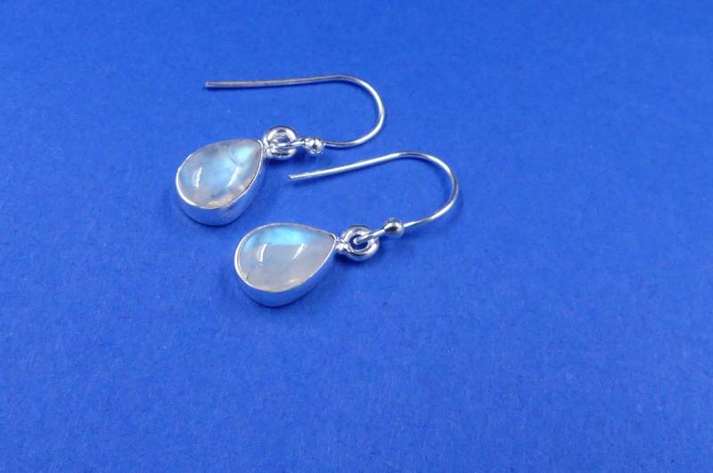 Schimmernde Mondstein 925 Silber Hängeohrringe von naturalmysticsu