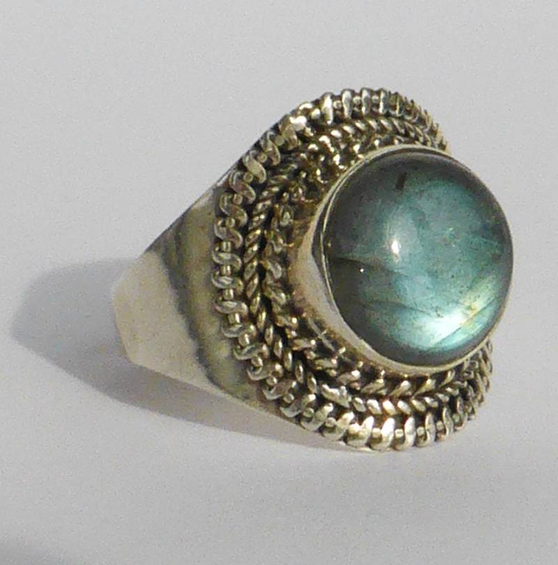 Schöner Ring, Silber, Runder Labradorit Gr. 62 von naturalmysticsu