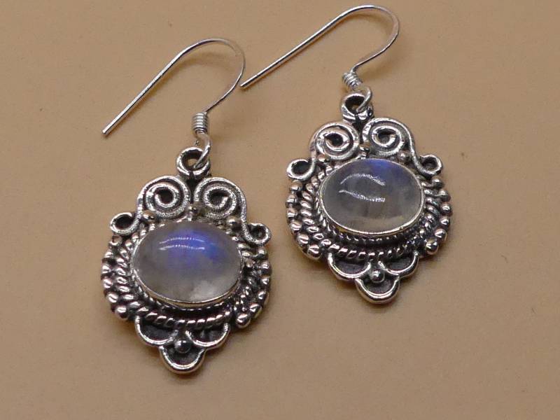 Wunderschöne Mondstein 925 Silber Hängeohrringe von naturalmysticsu